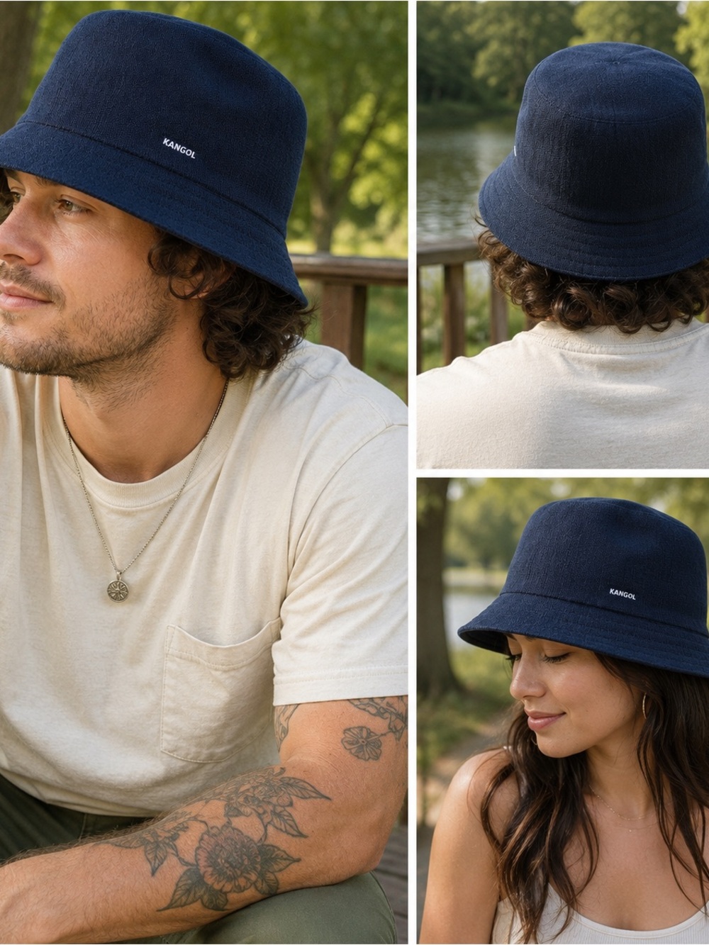 Kangol Bamboo Mowbray Hat XL Navy Blue Bucket Fedora Style New With Tags Unisex